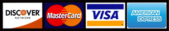 We accept the Discover, MasterCard, Visa, American Express